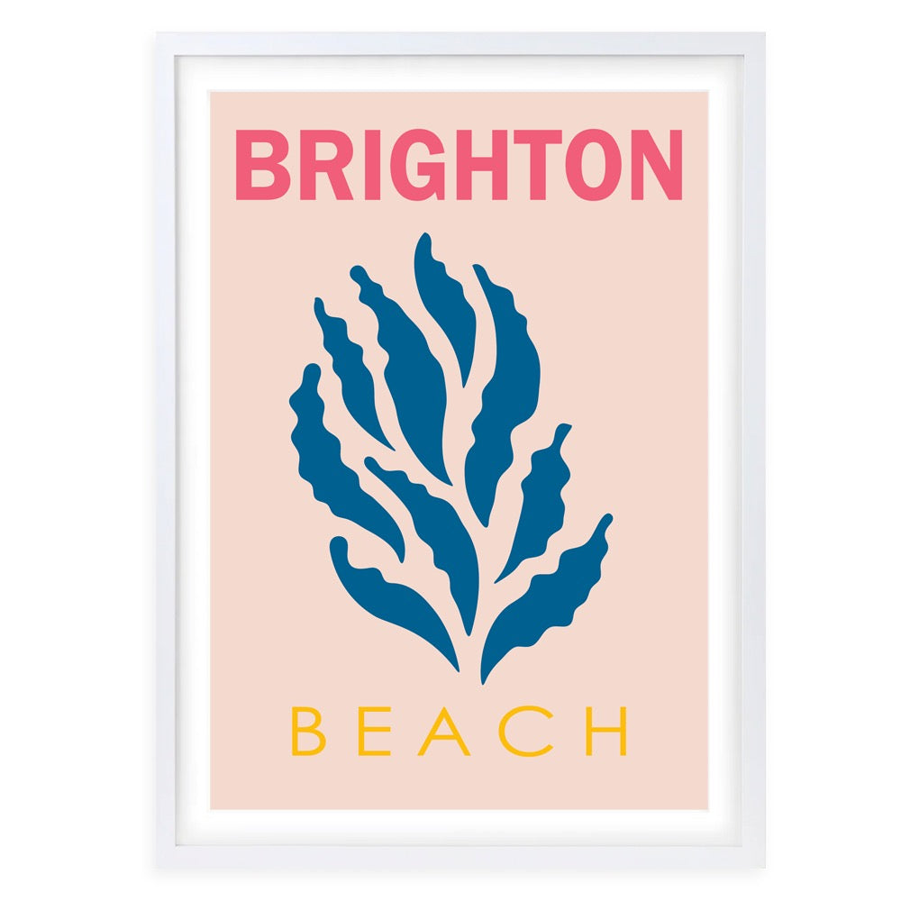 Wall Art's Brighton Beach Large 105cm x 81cm Framed A1 Art Print