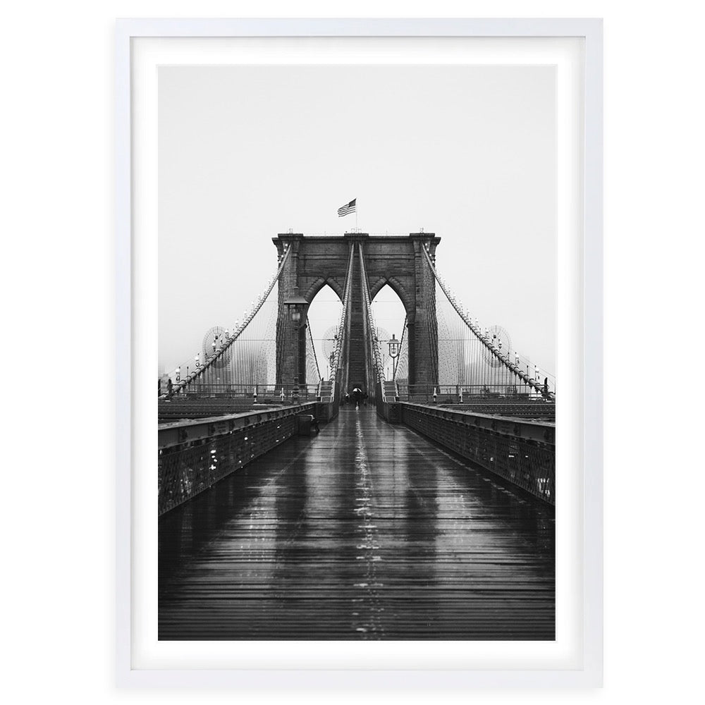 Wall Art's Brooklyn Bridge 4 Large 105cm x 81cm Framed A1 Art Print