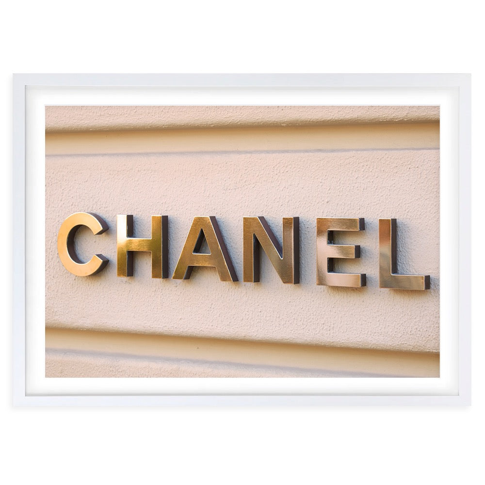 Wall Art's Chanel Sign 2 Large 105cm x 81cm Framed A1 Art Print