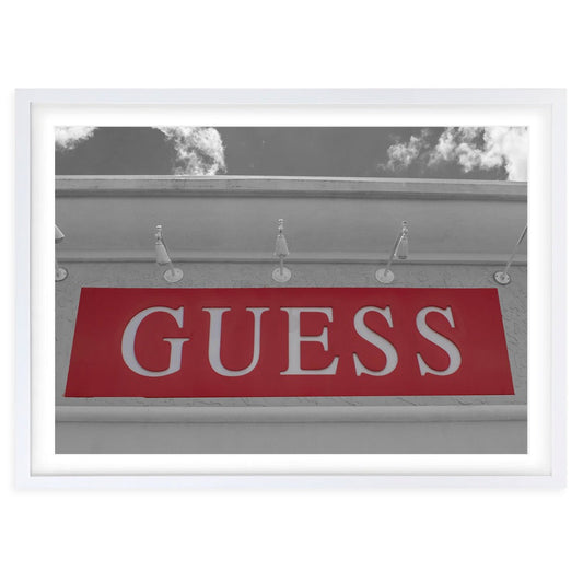 Wall Art's Guess Sign Large 105cm x 81cm Framed A1 Art Print