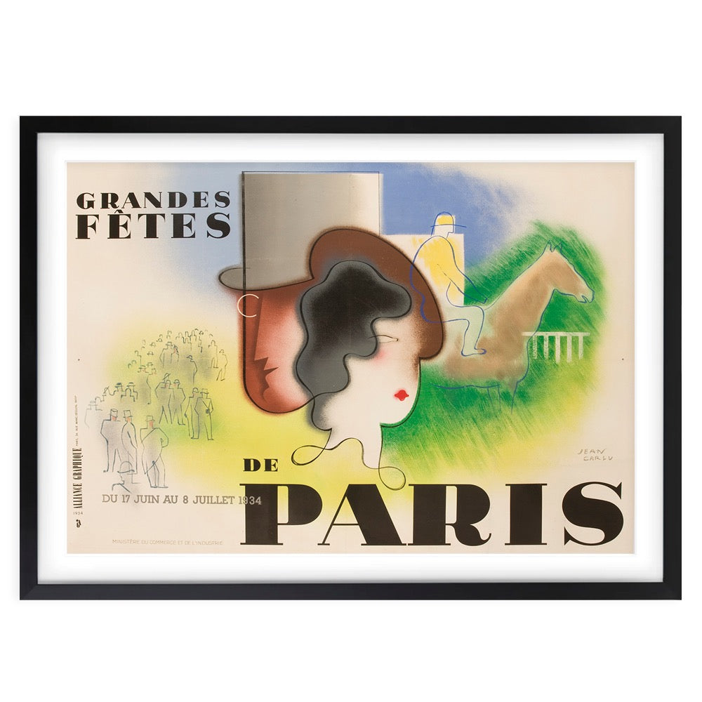 Wall Art's Grandes Fetes Paris Large 105cm x 81cm Framed A1 Art Print