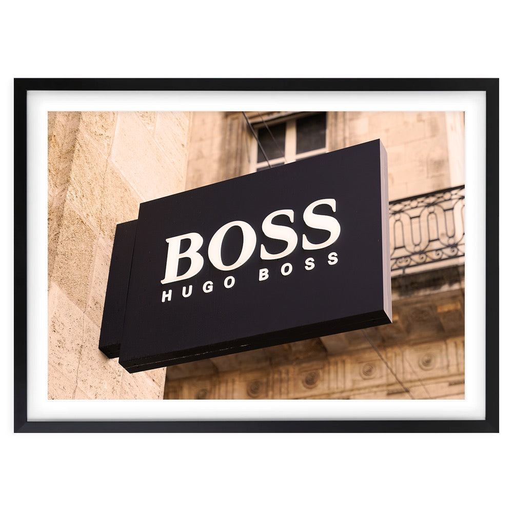 Wall Art's Hugo Boss Sign Large 105cm x 81cm Framed A1 Art Print