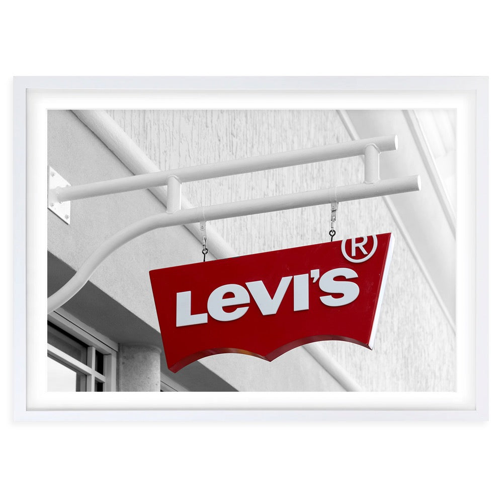 Wall Art's Levis Sign Large 105cm x 81cm Framed A1 Art Print