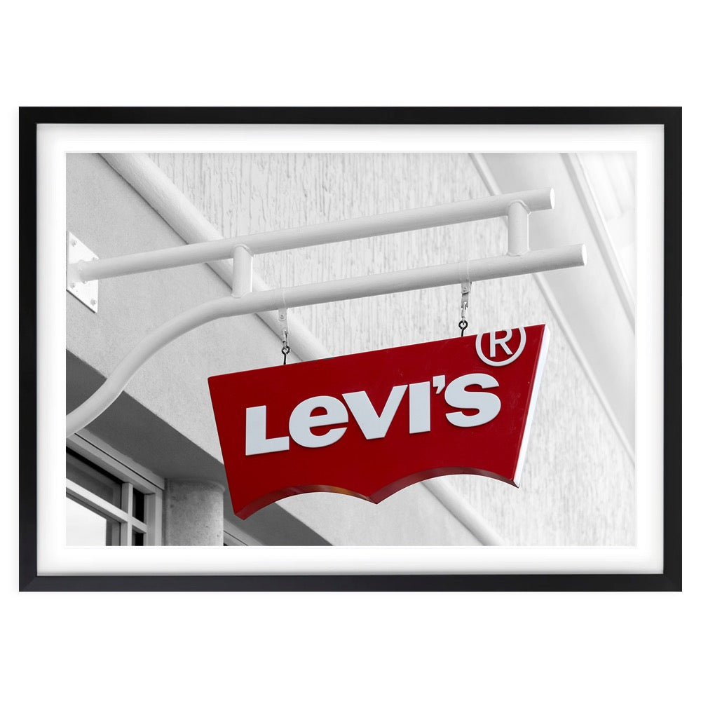 Wall Art's Levis Sign Large 105cm x 81cm Framed A1 Art Print