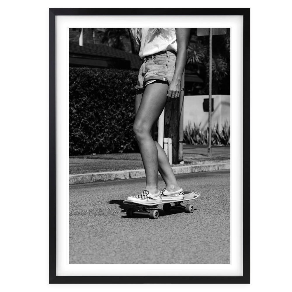 Wall Art's Skater Girl Large 105cm x 81cm Framed A1 Art Print