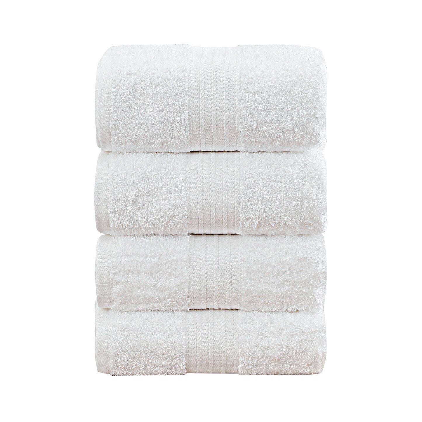 Linenland 4 Piece Cotton Bath Towels Set - White