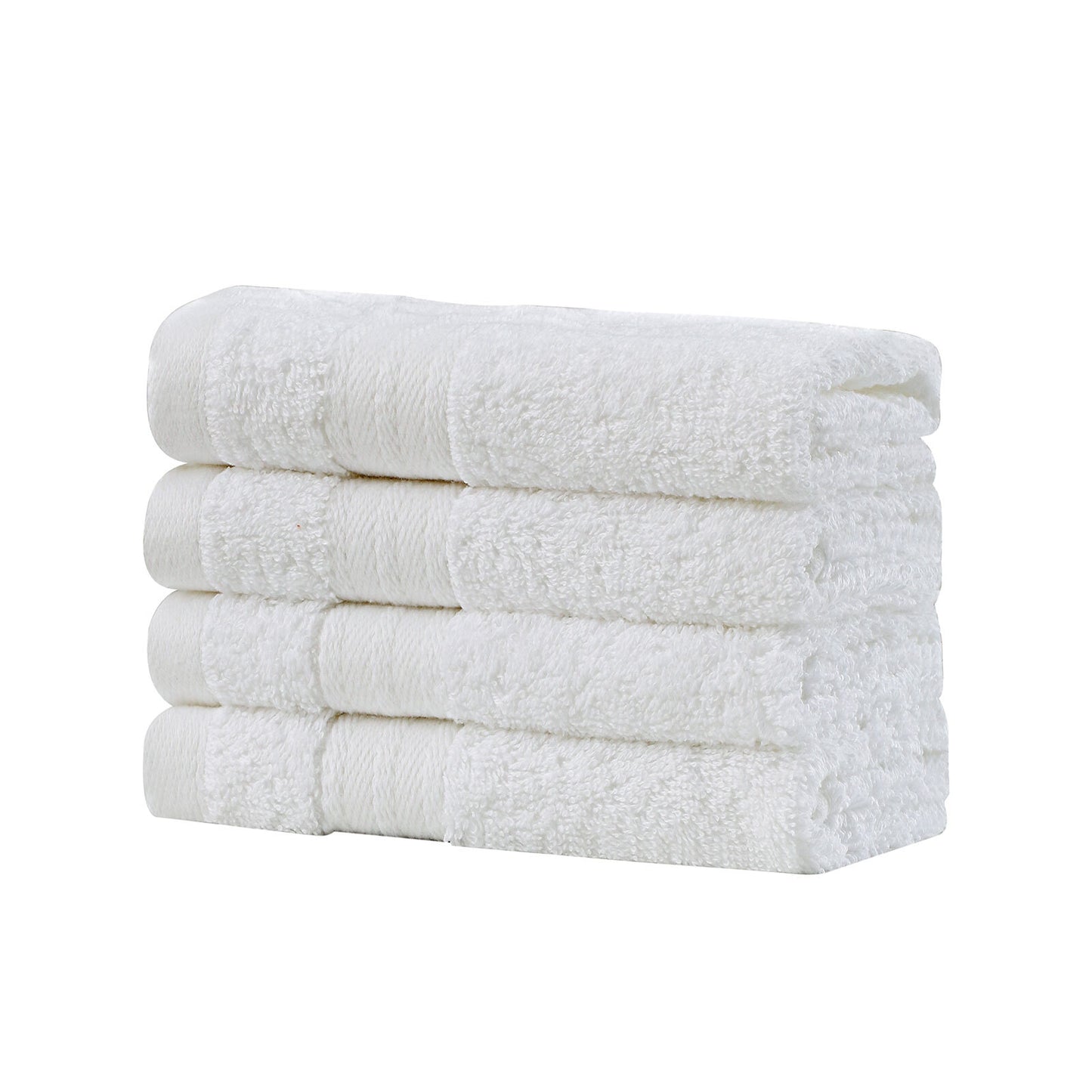 Linenland Bath Towel Set - 4 Piece Cotton Washcloths - White