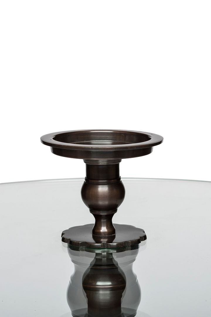 Iron Round Glass Coffee Table with Detachable Candle Holder