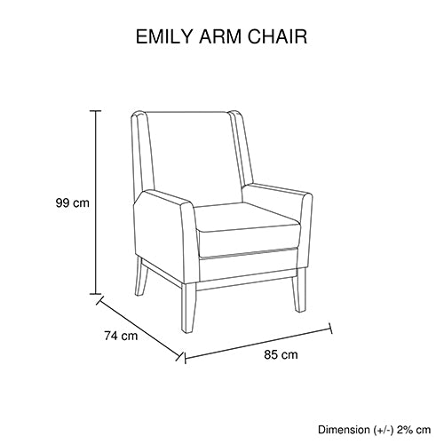 Armchair in Beige Colour Lounge Accent Chair Upholstered Fabric with Wooden leg