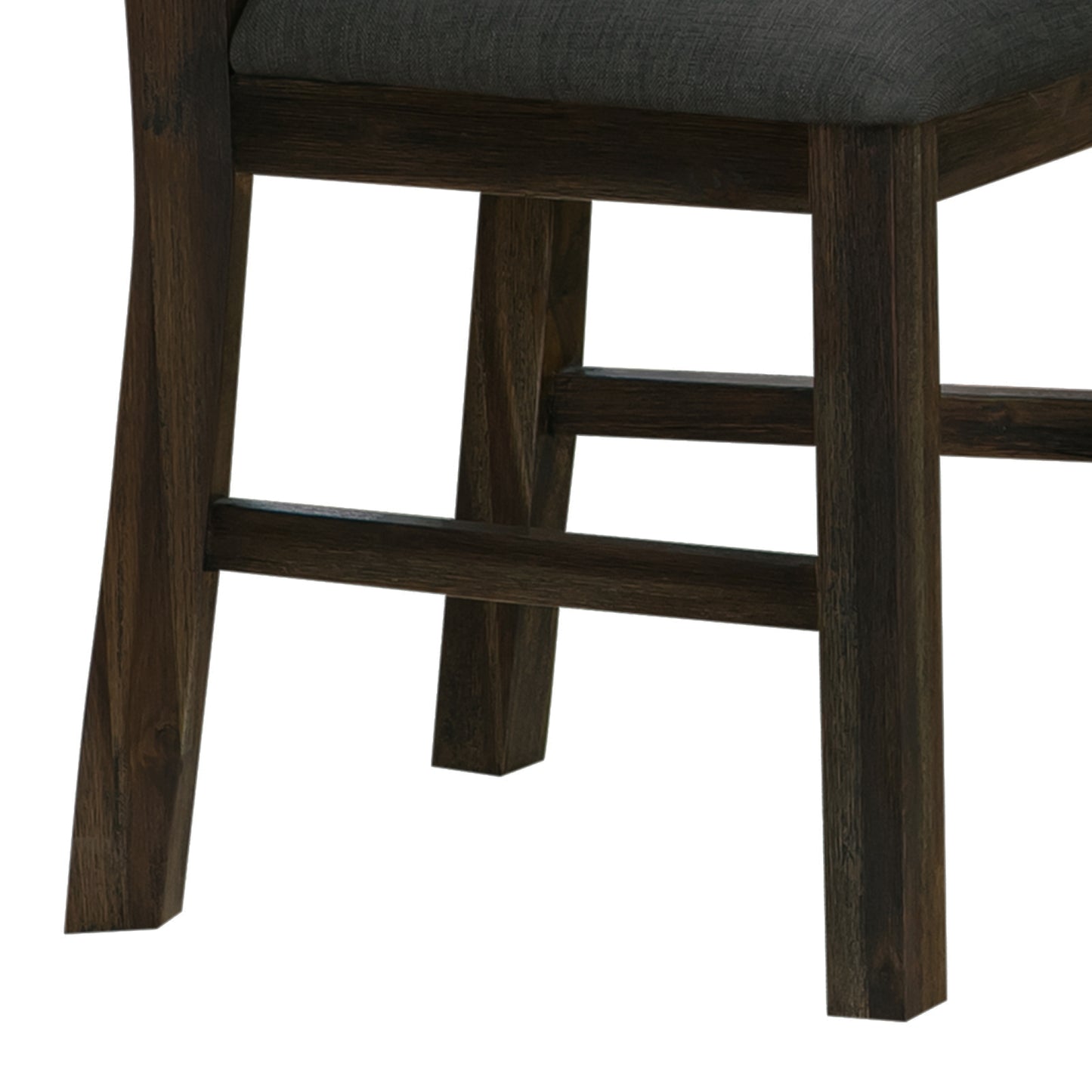 2x Wooden Frame Leatherette in Solid Wood Acacia & Veneer Dining Chairs in Chocolate Colour