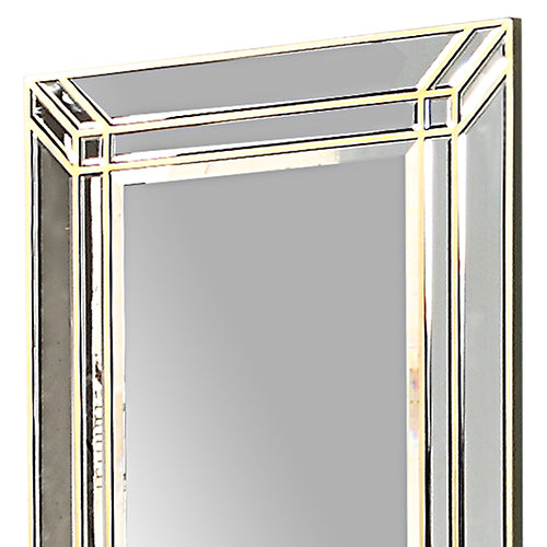 Wall Mirror MDF Construction Rectangular Shape Silver Colour