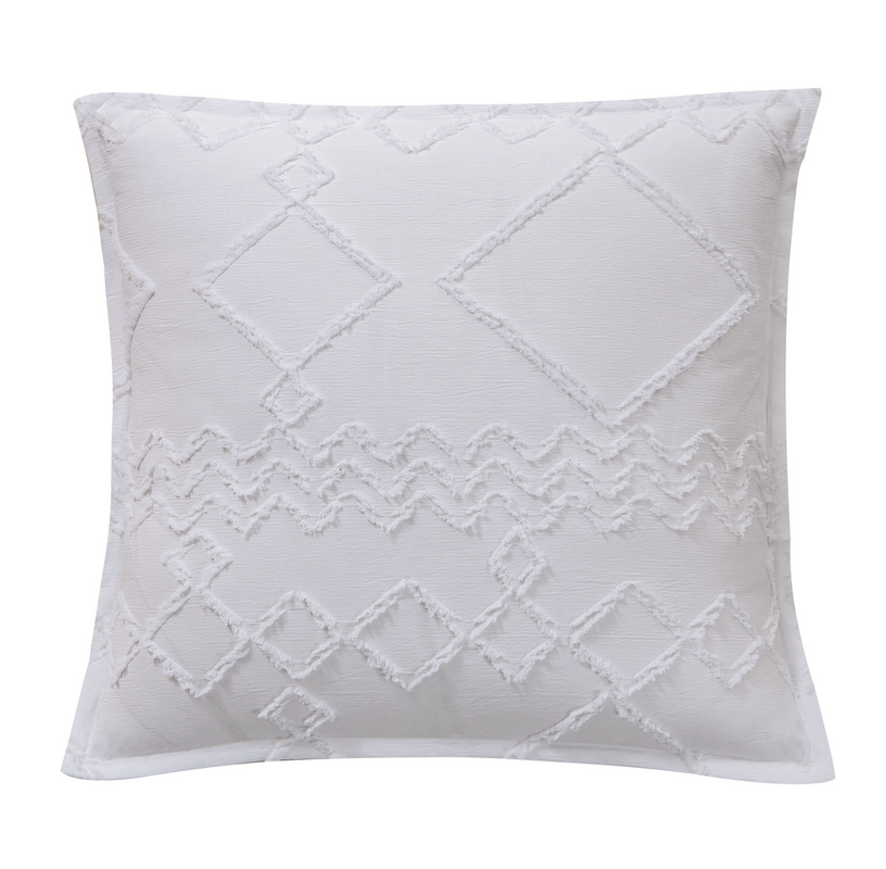 TUFTED MICROFIBRE SUPER SOFT CUSHION COVER-WHITE