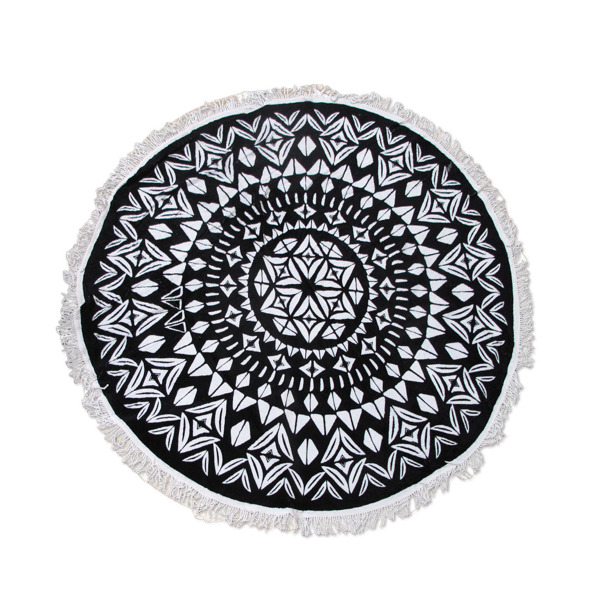 Ezra Hexagon 100% Cotton Round Beach Towel