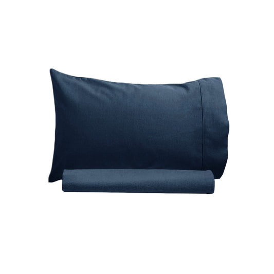 Artex 250TC 100% Cotton Sheet Set Single Navy