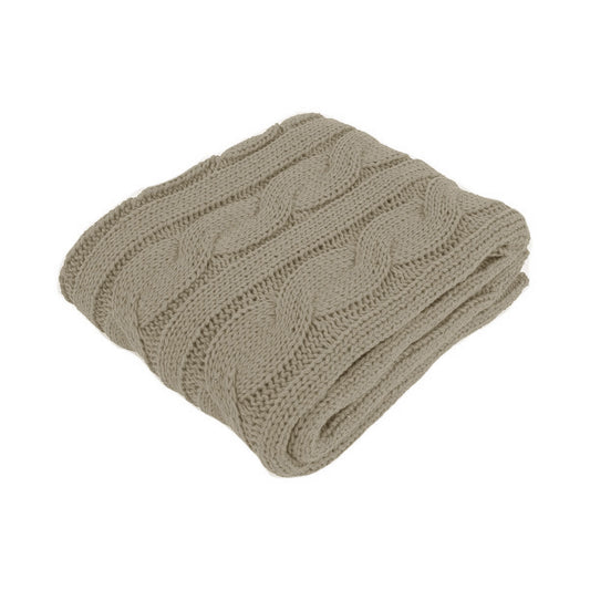 Hudson Latte Knitted Throw Rug