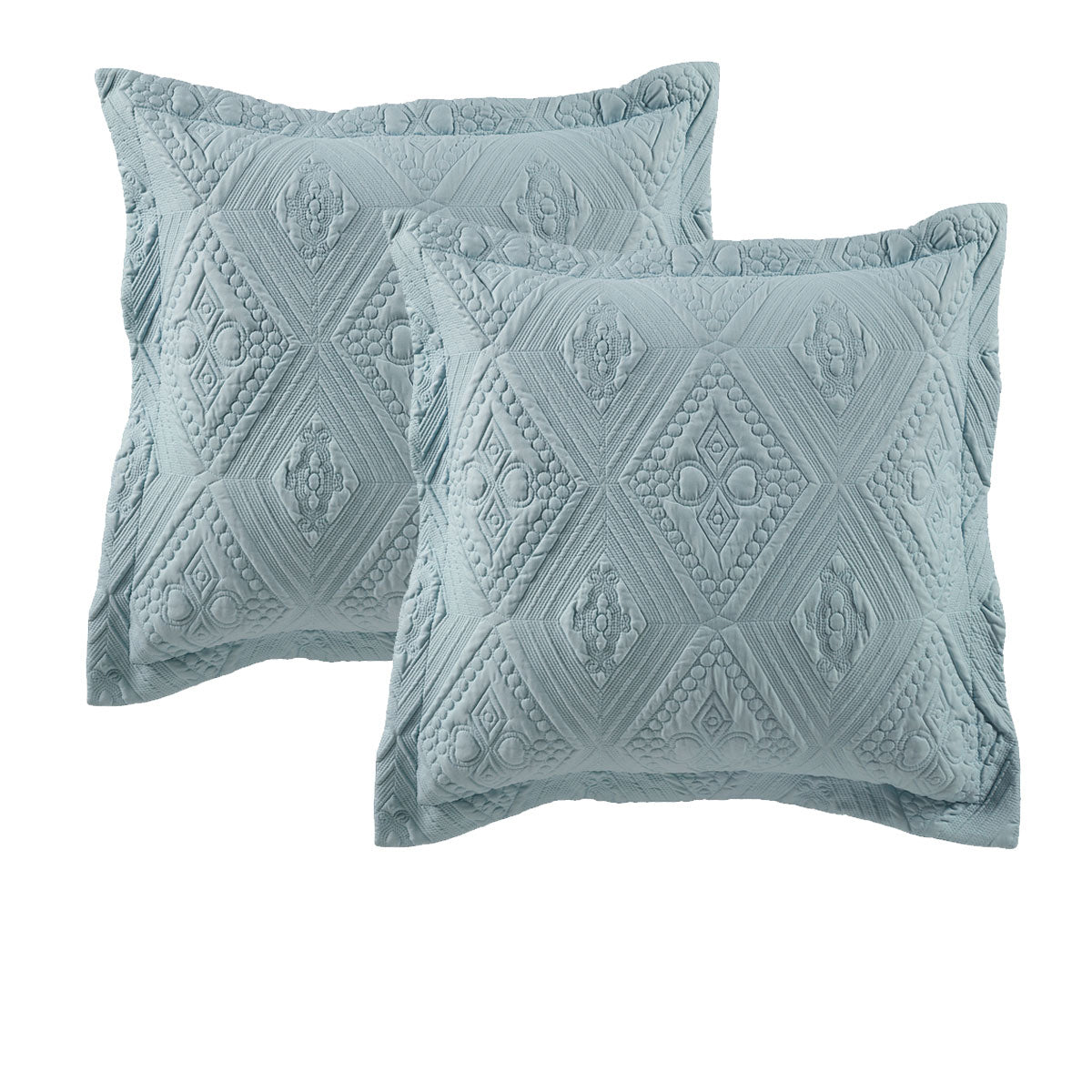 Bianca Pair of Aspen Sky Blue European Pillowcases