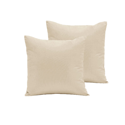 Pair of Polyester Cotton European Pillowcases Ecru