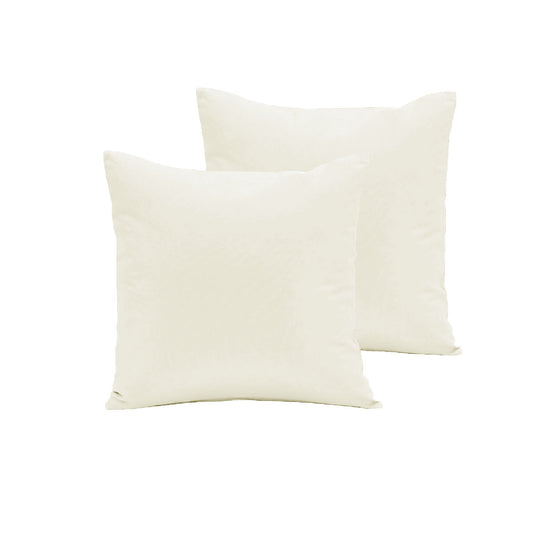 Pair of Polyester Cotton European Pillowcases Off White