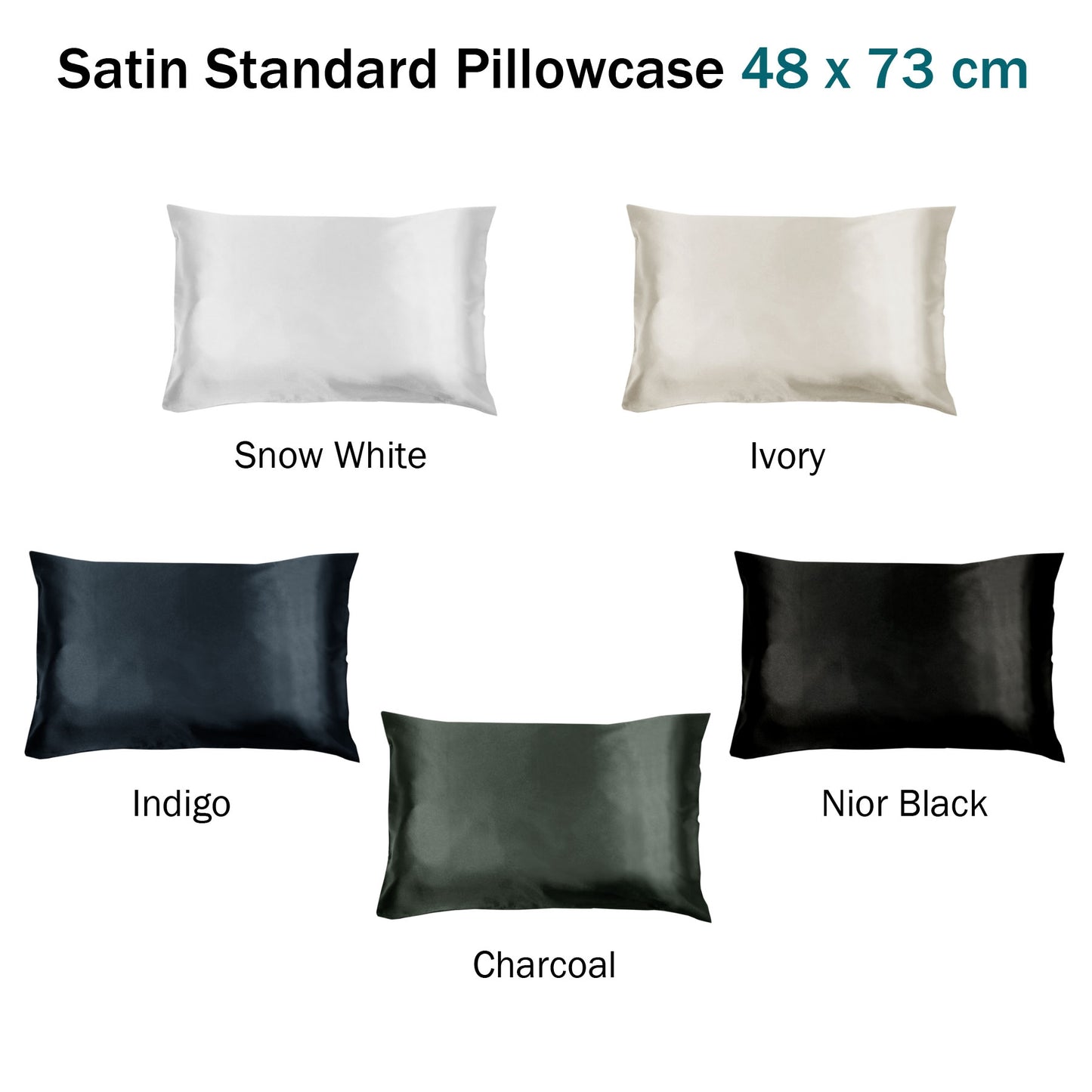 Invitation Satin Standard Pillowcase Nior Black