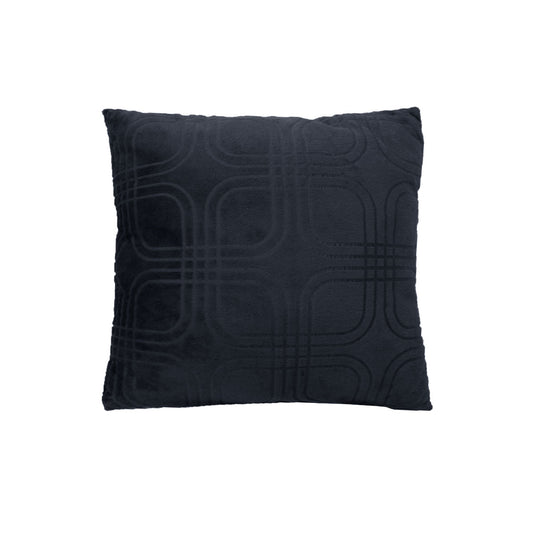 Embossed Micro Mink Filled Cushion Charcoal 43 x 43 cm