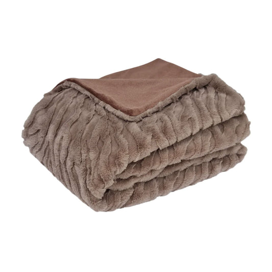 J Elliot Home Rita Woodsmoke Faux Mohair Throw Rug 130 x 160cm