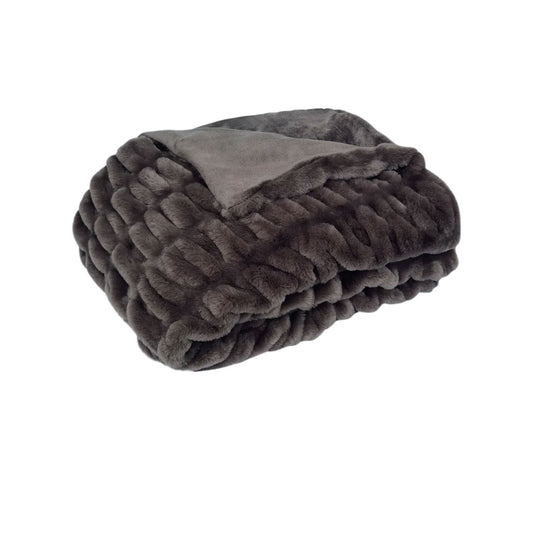 J Elliot Home Skyler Chocolate Faux Fur Throw Rug 130 x 160cm