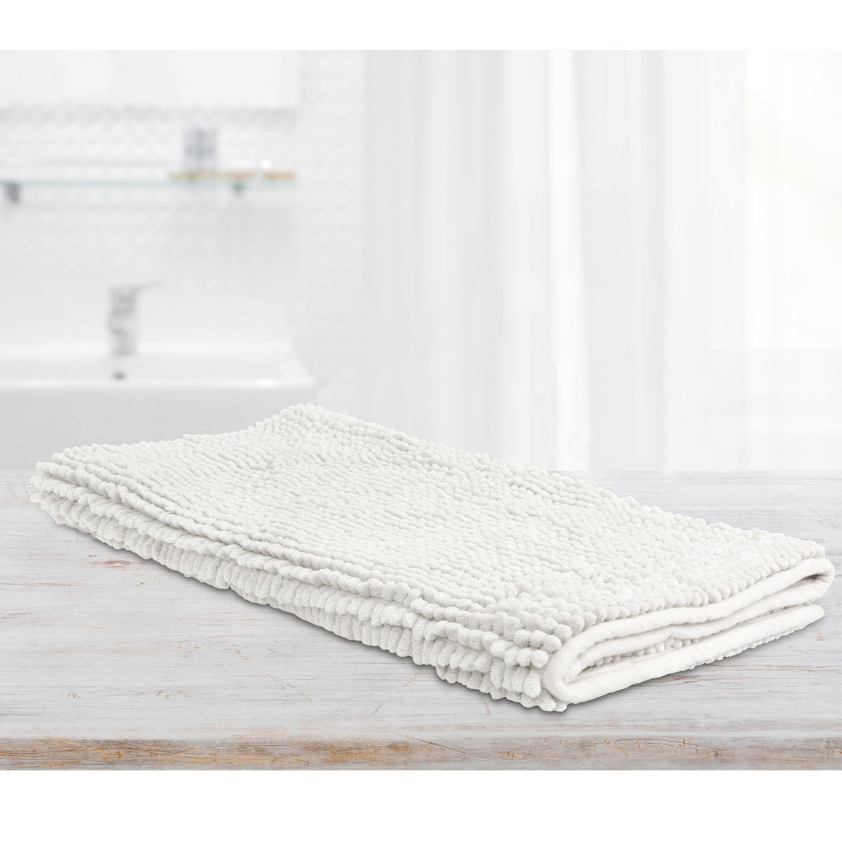 Toggle Microfiber Bath Mat Large White