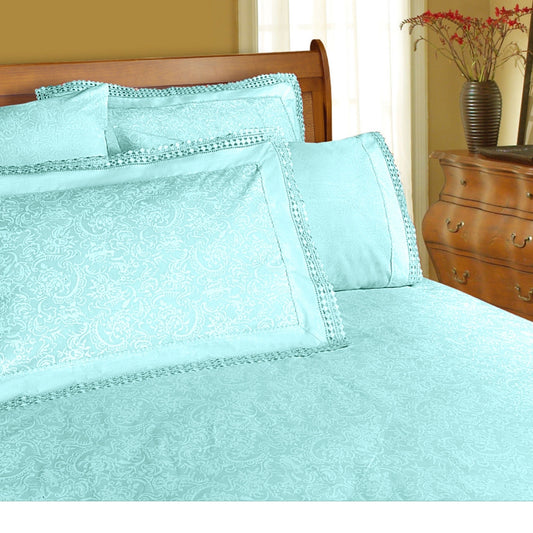 Shangri La Microfibre Machine Lace Sheet Set Limpet Shell King