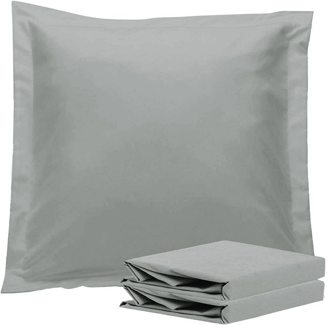 1000TC Premium Ultra Soft European Pillowcases 2-Pack Grey