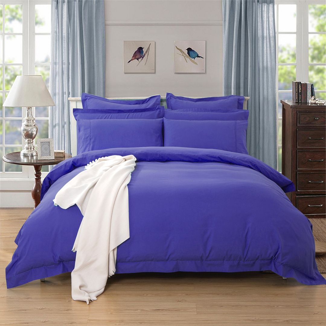 1000TC Tailored King Size Royal Blue Duvet Quilt Cover Set