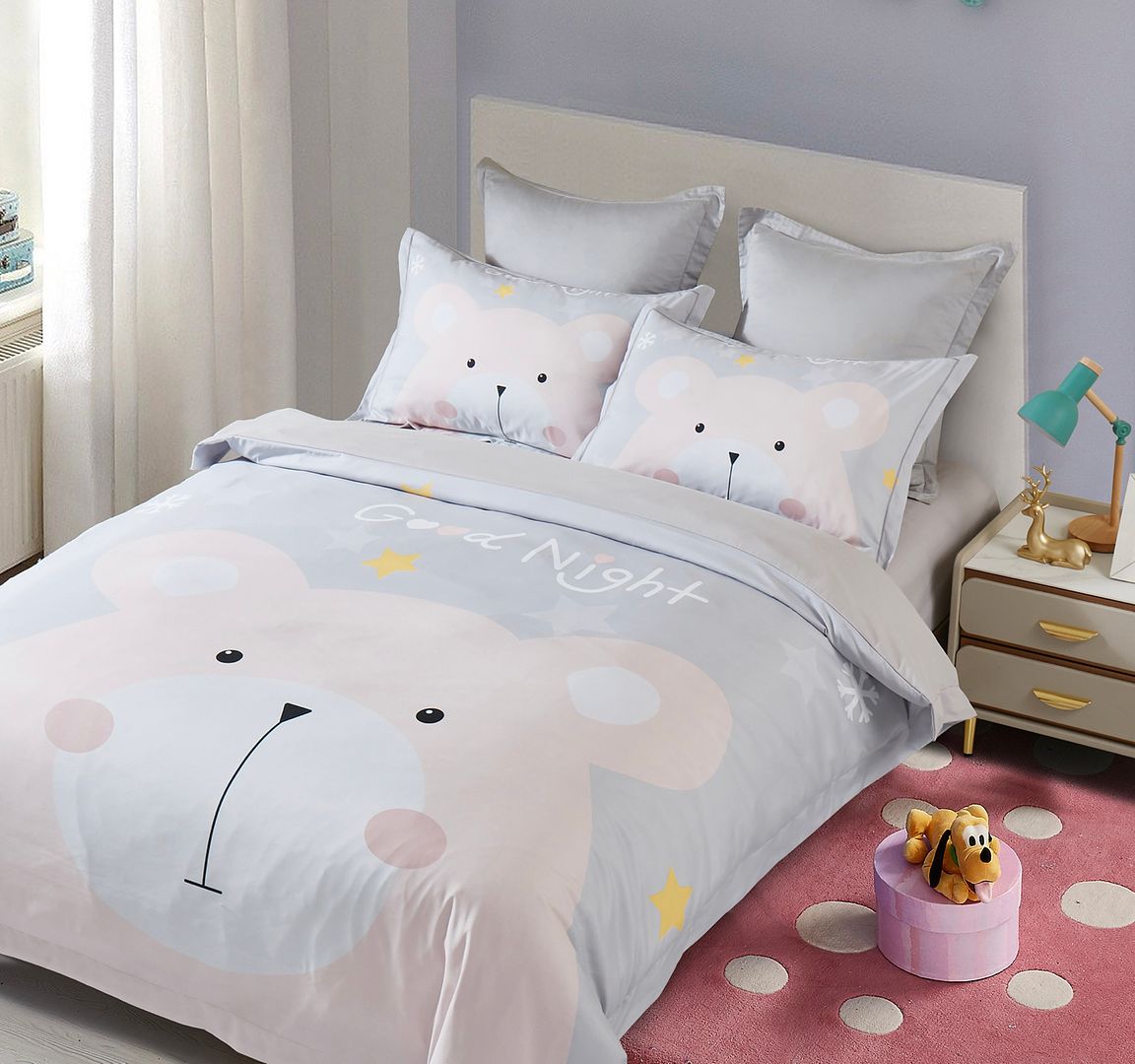 Bear Kids Quilt Cover Set - Double Size