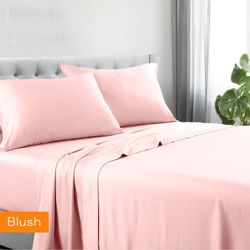 1200tc hotel quality cotton rich sheet set mega king blush