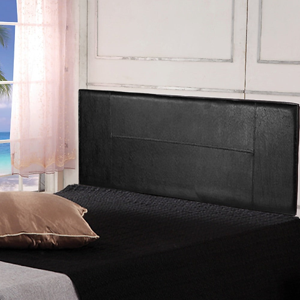 PU Leather Double Bed Headboard Bedhead - Black