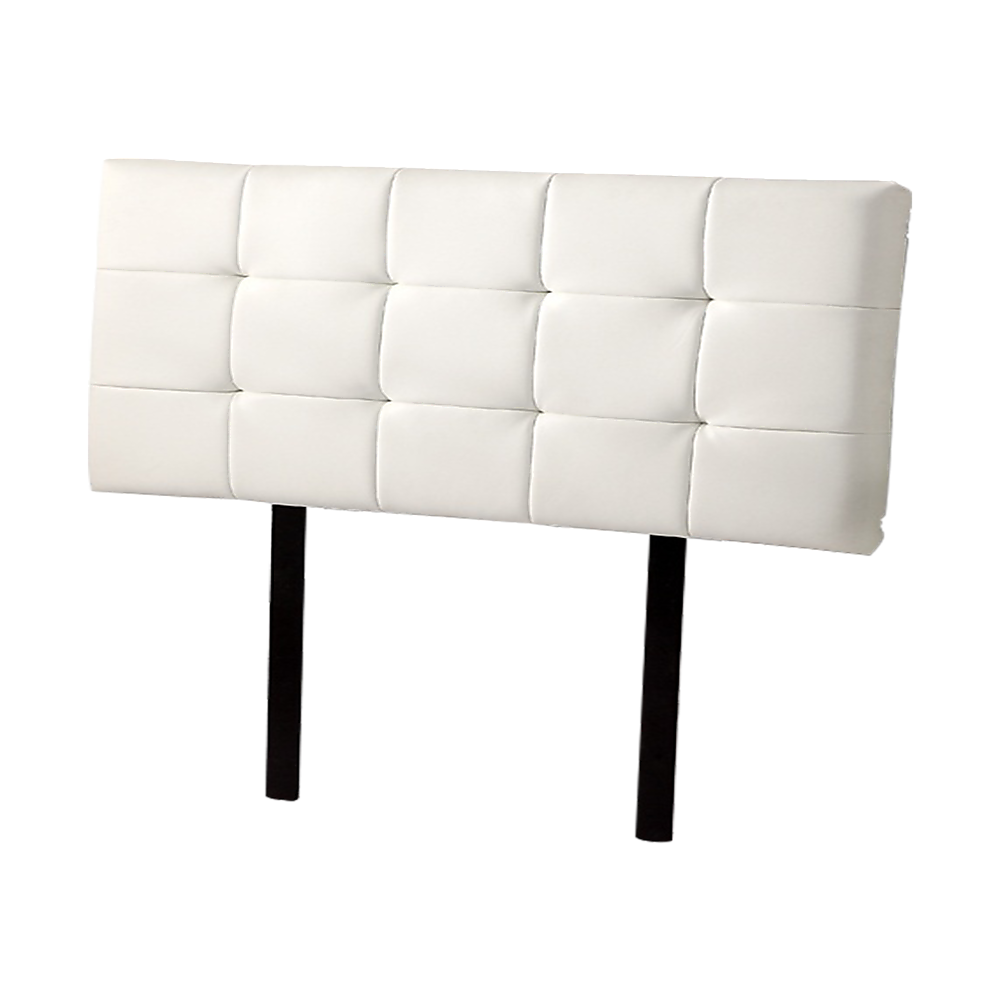 PU Leather Double Bed Deluxe Headboard Bedhead - White