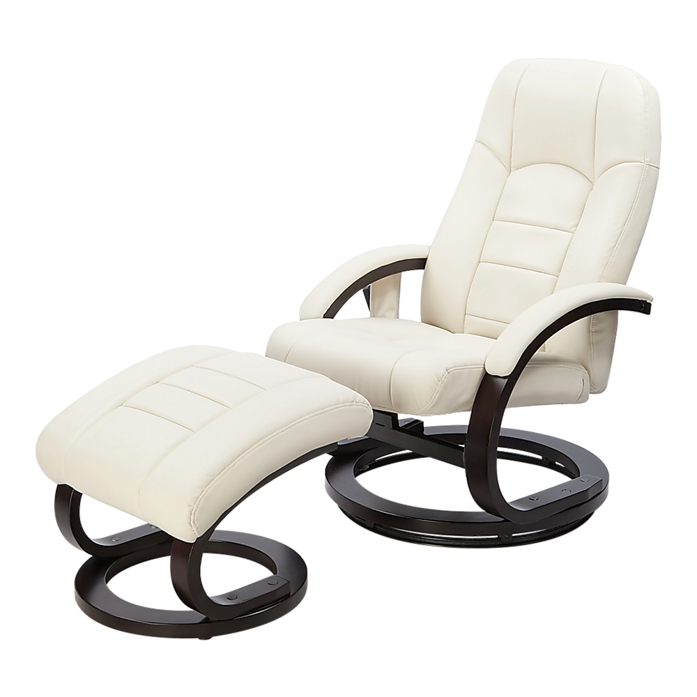 PU Leather Deluxe Massage Chair Recliner Ottoman Lounge Remote