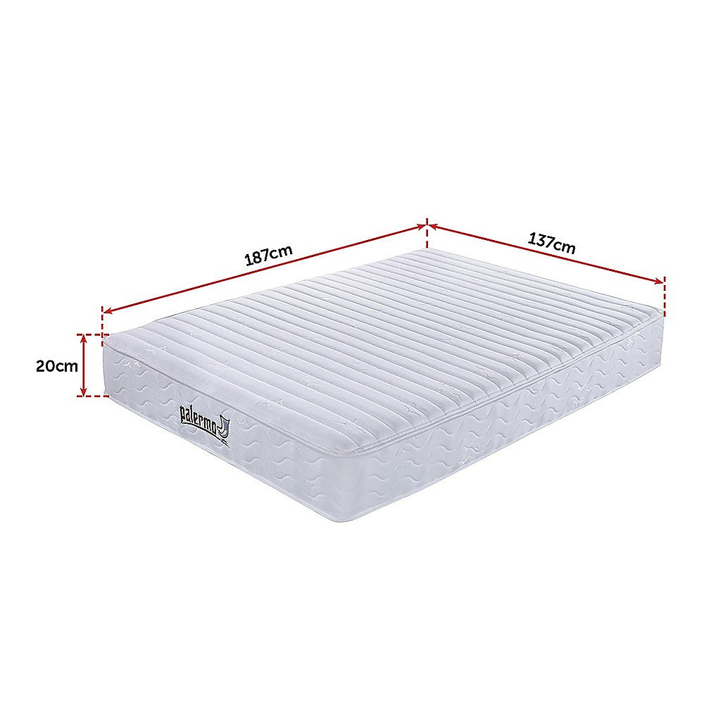 Palermo Contour 20cm Encased Coil Double Mattress CertiPUR-US Certified Foam