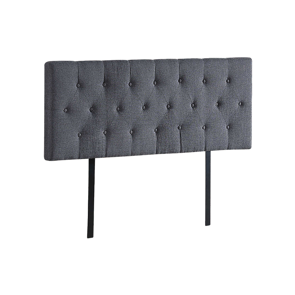 Linen Fabric Double Bed Deluxe Headboard Bedhead - Grey