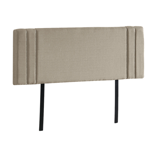 Linen Fabric Queen Bed Deluxe Headboard Bedhead - Beige