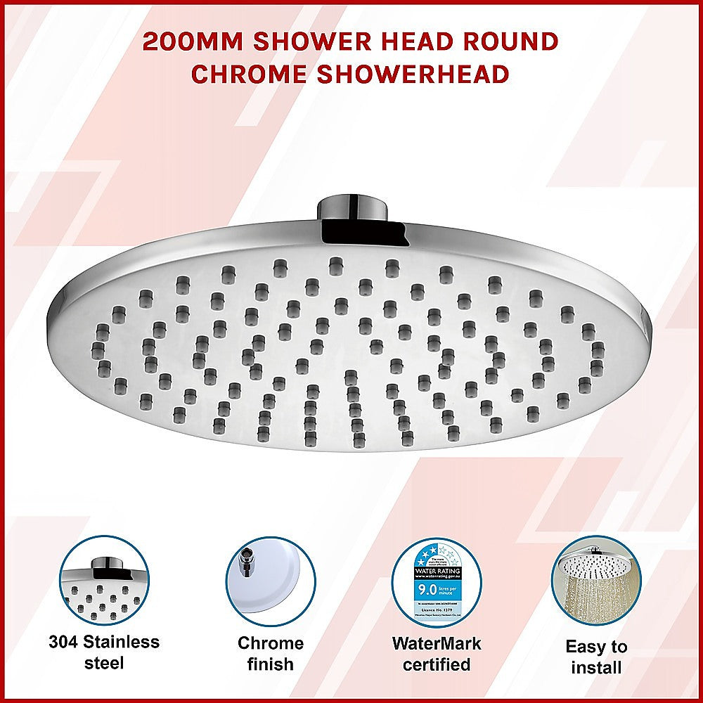 200mm Shower Head Round Chrome Showerhead