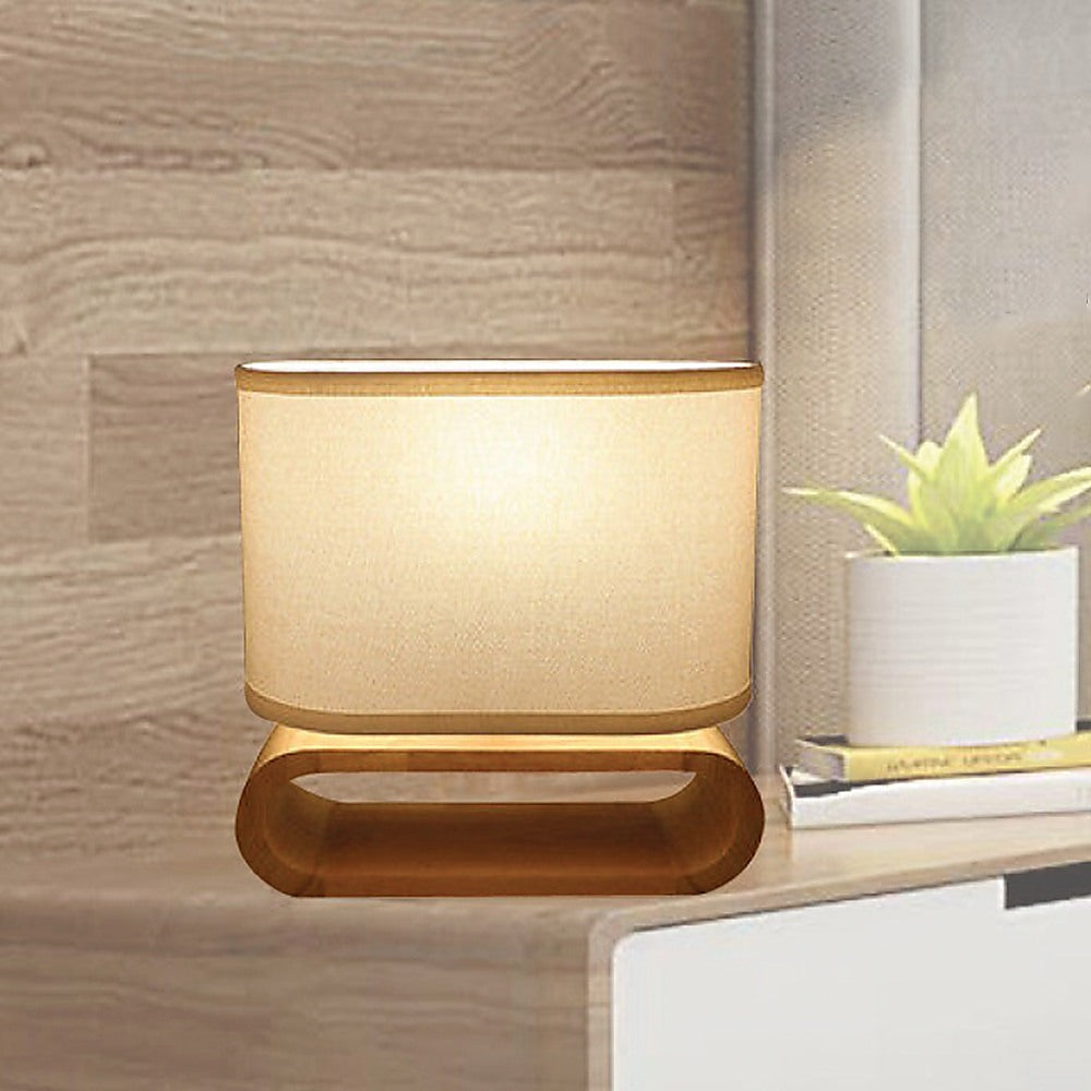 Wooden Modern Table Lamp Timber Bedside Lighting Desk Reading Light Brown White