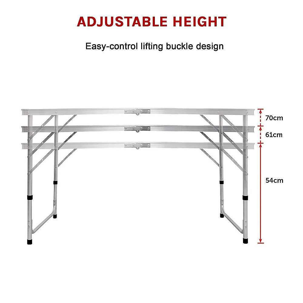 Aluminium Folding Table 120cm Portable Indoor Outdoor Picnic Party Camping Tables