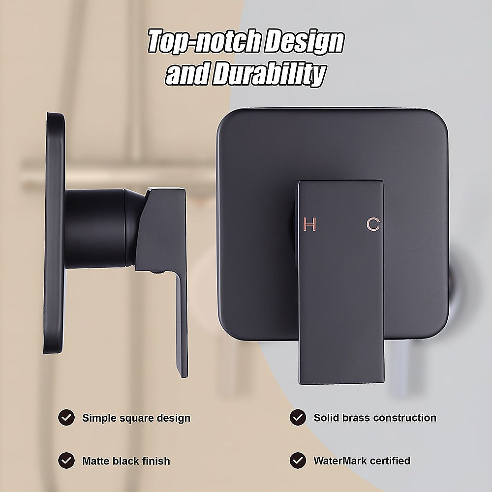 Shower Bath Mixer Tap Bathroom WATERMARK Approved - Electroplated Matte Black