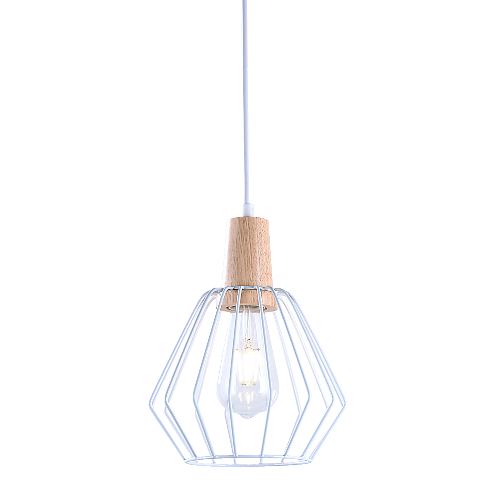 Wood Pendant Light Bar White Lamp Kitchen Modern Ceiling Lighting