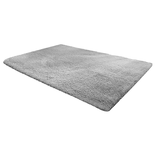 230x160cm Floor Rugs Large Shaggy Rug Area Carpet Bedroom Living Room Mat - Grey