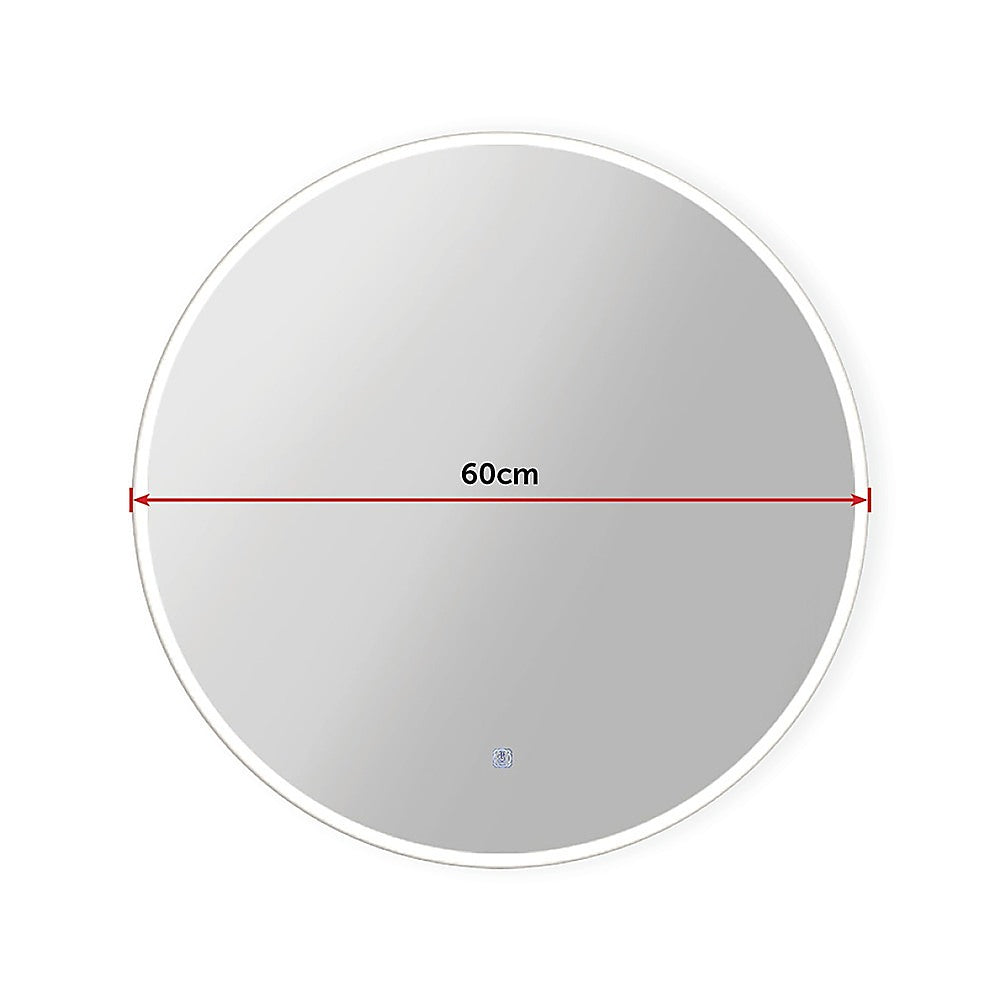 60cm LED Wall Mirror Bathroom Mirrors Light Decor Round