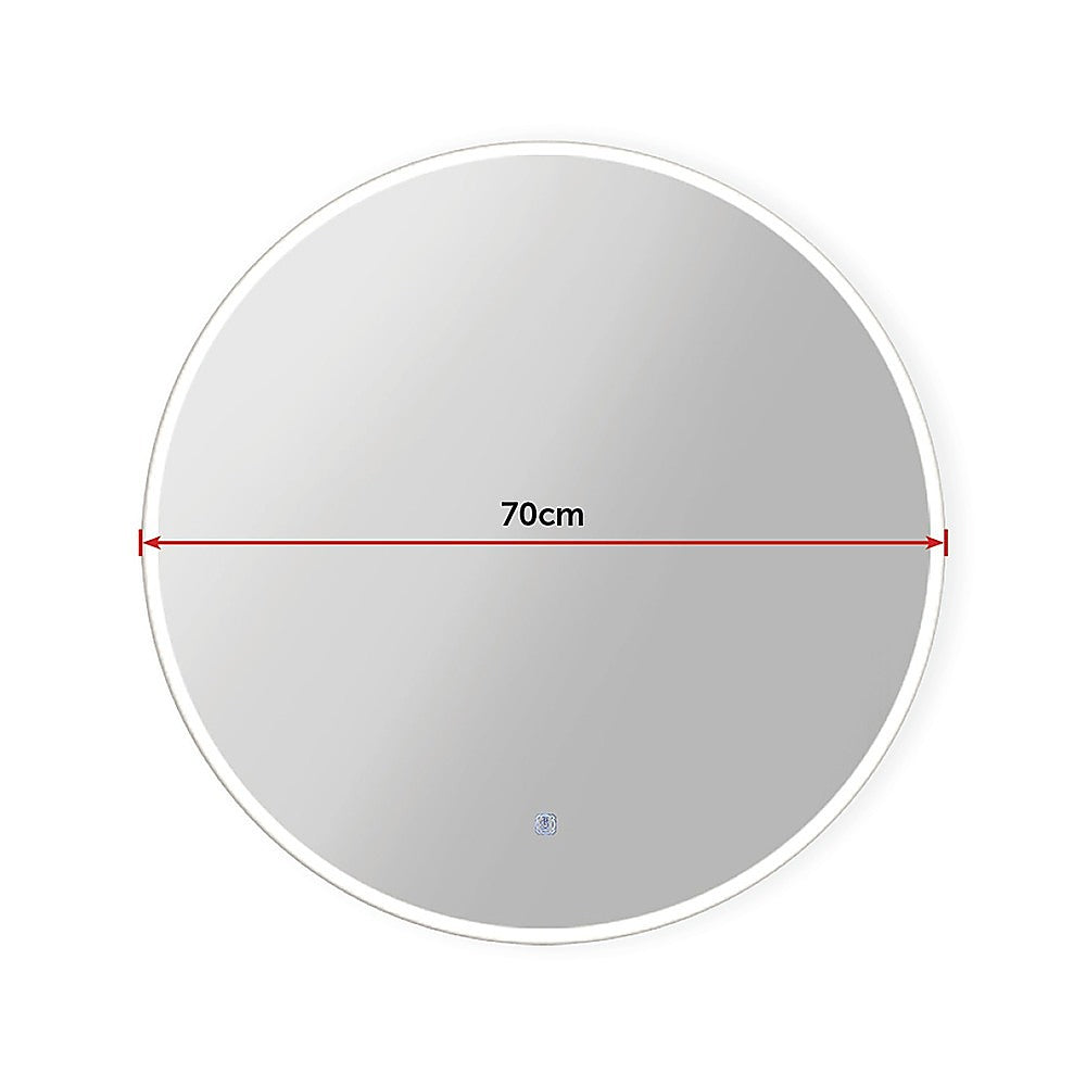 70cm LED Wall Mirror Bathroom Mirrors Light Decor Round