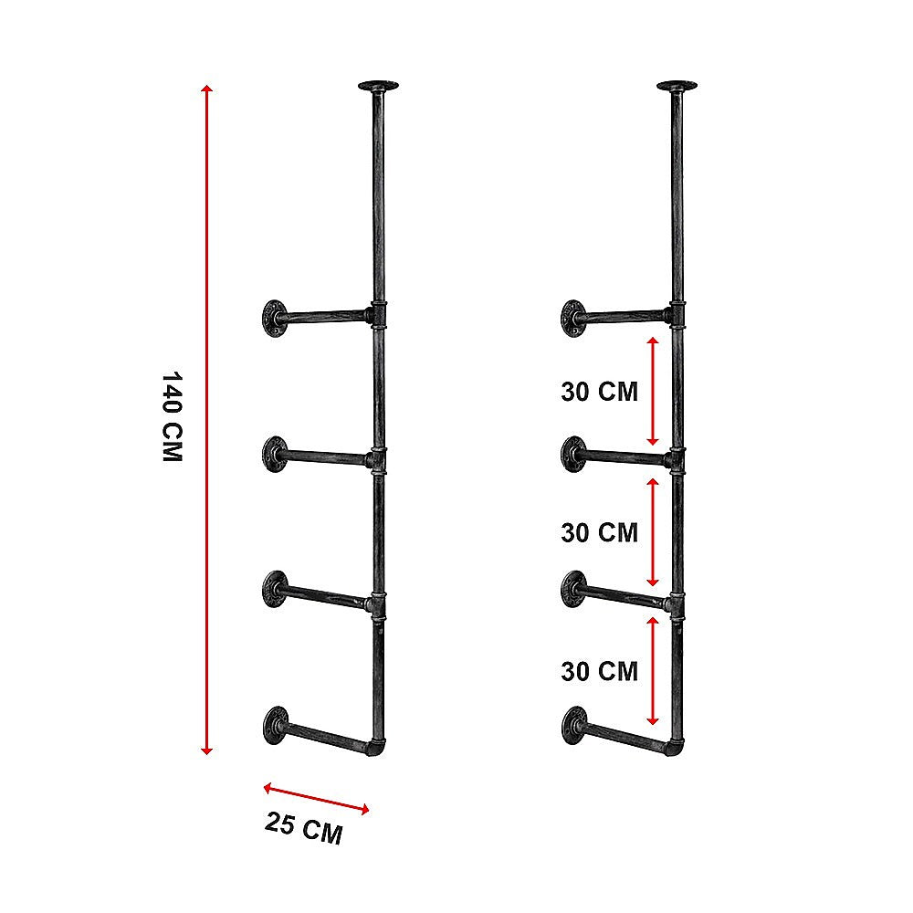 Wall Shelves Display Bookshelf Industrial DIY Pipe Shelf Rustic Brackets