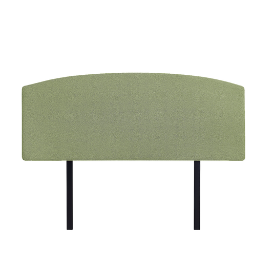 Linen Fabric Double Bed Curved Headboard Bedhead - Olive Green