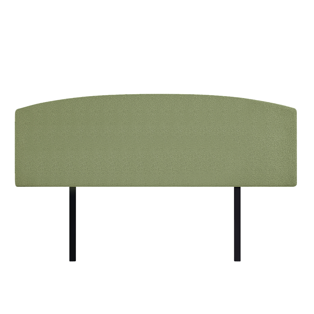 Linen Fabric King Bed Curved Headboard Bedhead - Olive Green