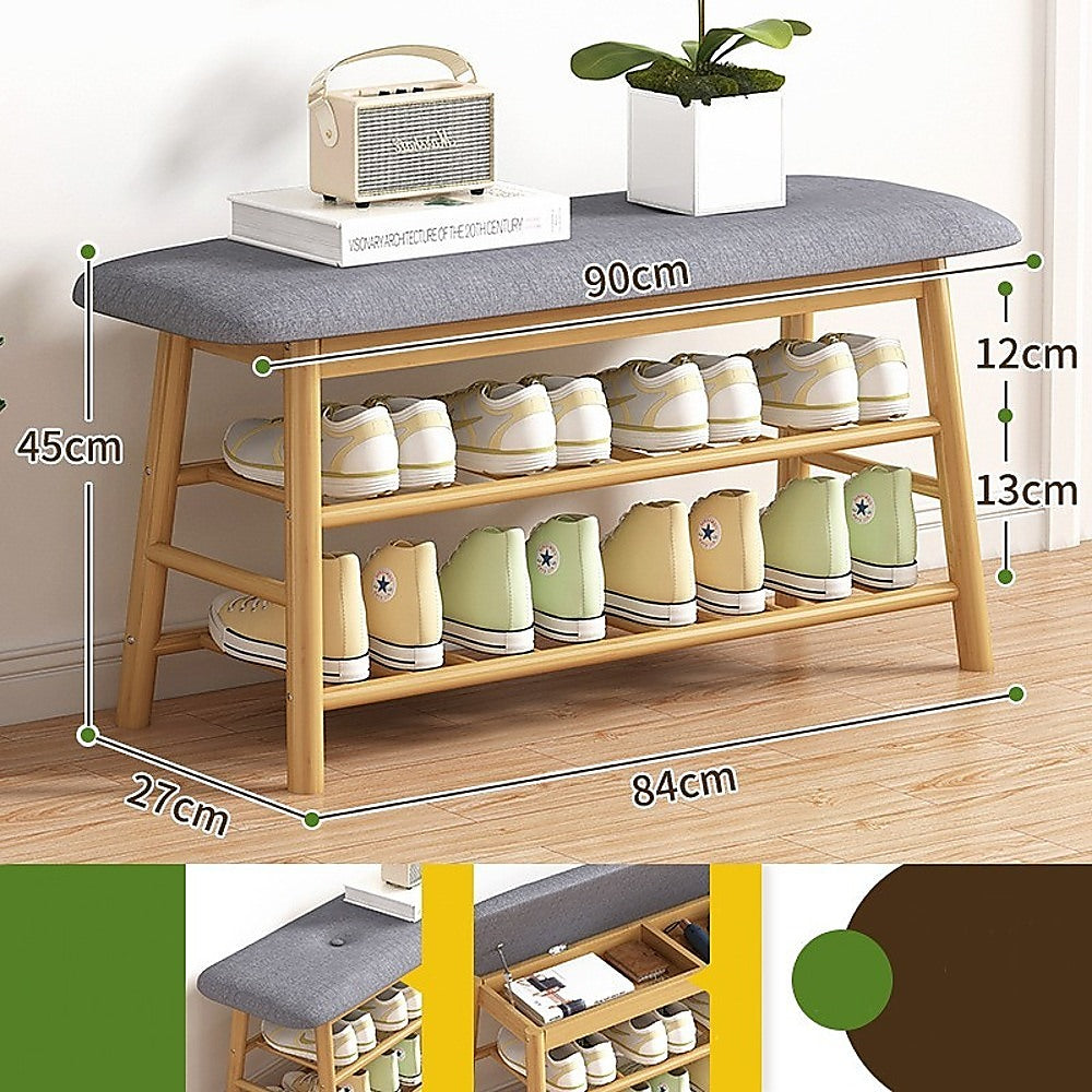 Shoe Stool Storage Rack Cabinet Multifunctional Space Saving